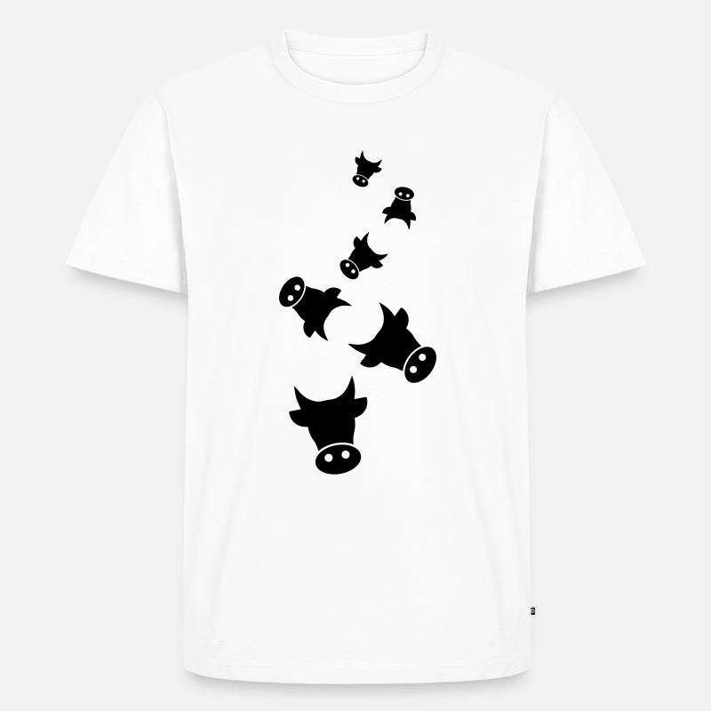 Rind Kopf Kuh - Männer Premium Bio T-Shirt - Weiß