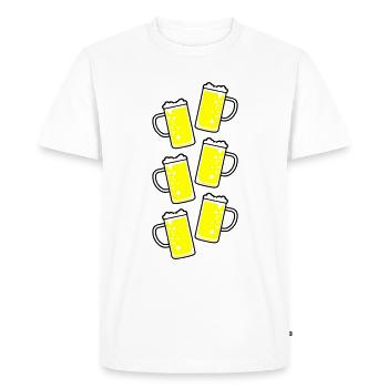 Chope de bière symbole de bière - T-shirt Premium bio Homme - blanc - Devant - Nico (187cm)