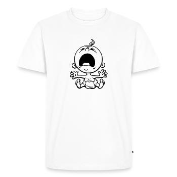 Le bébé pleure. - T-shirt Premium bio Homme - blanc - Devant - Nico (187cm)