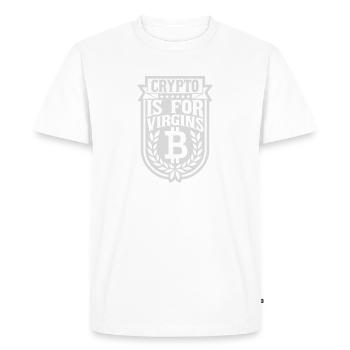 crypto is for virgins - Men's Premium Organic T-Shirt - white - Front - Nico (187cm)