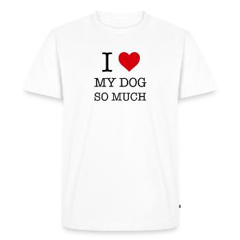 J’aime tellement mon chien - j’aime tellement mon chien - T-shirt Premium bio Homme - blanc - Devant - Nico (187cm)