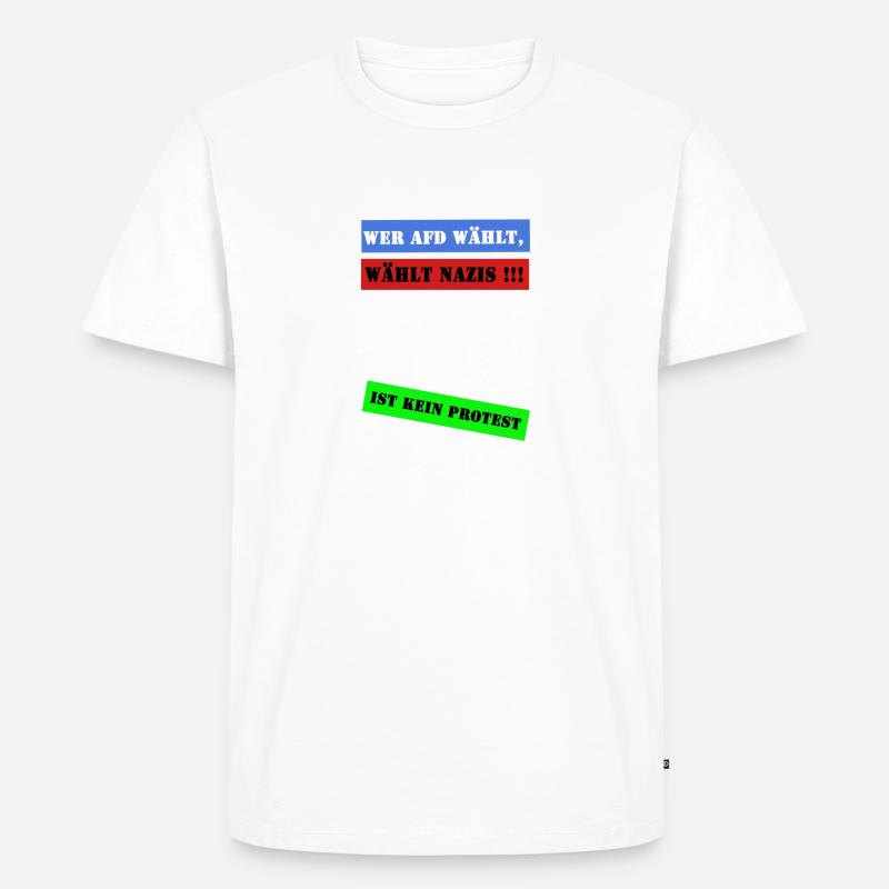 Anti AFD - Männer Premium Bio T-Shirt - Weiß