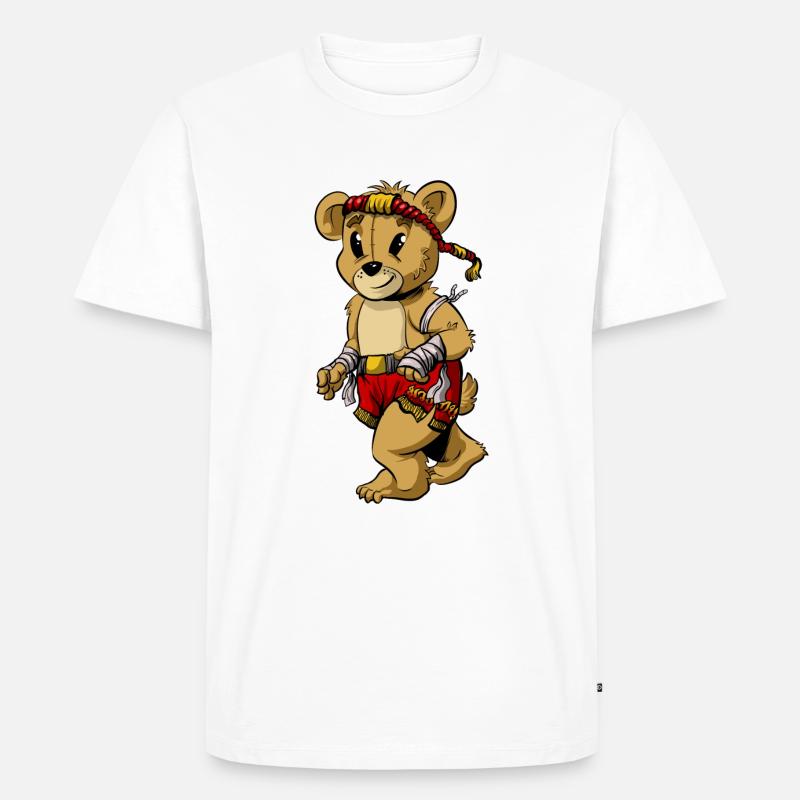 Muay Thai Maskottchen - Männer Premium Bio T-Shirt - Weiß