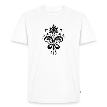 Flower Line Art Pattern - Men's Premium Organic T-Shirt - white - Front - Nico (187cm)
