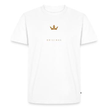 Bolz Original Family Logo - Men's Premium Organic T-Shirt - white - Front - Nico (187cm)