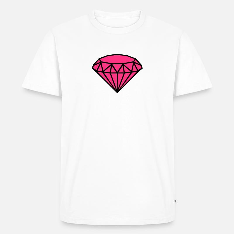 Diamant - Männer Premium Bio T-Shirt - Weiß