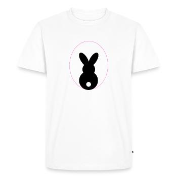 Lapin dans l’ombre légère de l’œuf - T-shirt Premium bio Homme - blanc - Devant - Nico (187cm)