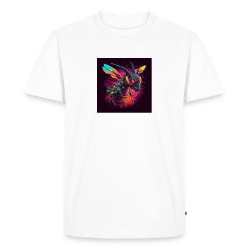 Wasp with neon colors, synthwave / 80s - Men's Premium Organic T-Shirt - white - Front - Nico (187cm)