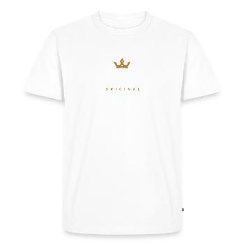 Petit logo familial original - T-shirt Premium bio Homme - blanc - Devant - Nico (187cm)