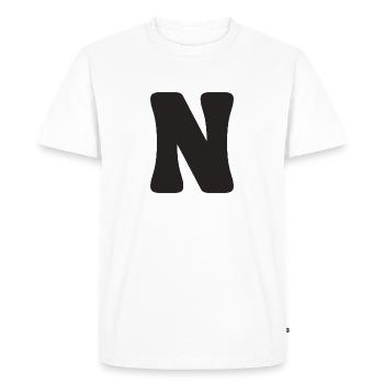 N - Men's Premium Organic T-Shirt - white - Front - Nico (187cm)