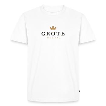 Grote Original Family Logo - Men's Premium Organic T-Shirt - white - Front - Nico (187cm)