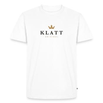 Klatt Original Family Logo - Men's Premium Organic T-Shirt - white - Front - Nico (187cm)