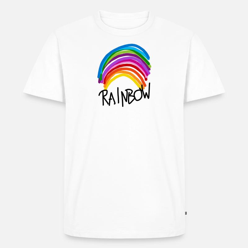 Rainbow - Männer Premium Bio T-Shirt - Weiß