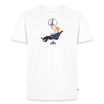 man sleeps sleep sleep office chair nap tra - Men's Premium Organic T-Shirt - white - Front - Nico (187cm)