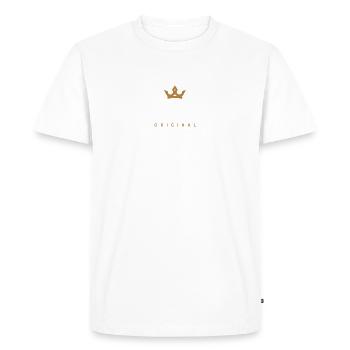 Logo original de la famille Höfer - T-shirt Premium bio Homme - blanc - Devant - Nico (187cm)