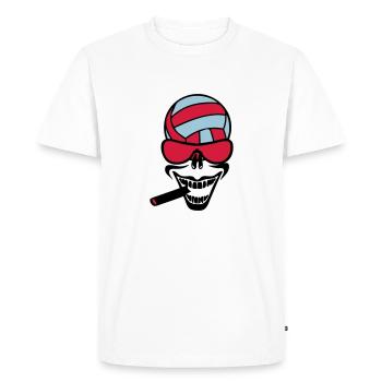volleyball waterpolo sourire cigare - T-shirt Premium bio Homme - blanc - Devant - Nico (187cm)