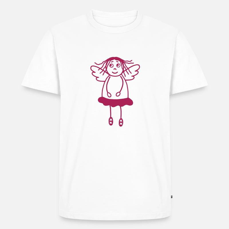 Schutzengel Mädchen - Männer Premium Bio T-Shirt - Weiß