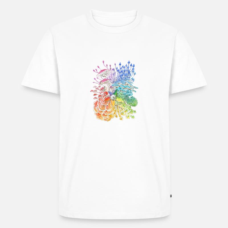 Regenbogen-Pilze / diversity - Männer Premium Bio T-Shirt - Weiß