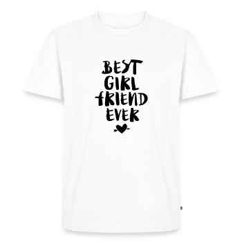 Meilleure petite amie de tous les temps - T-shirt Premium bio Homme - blanc - Devant - Nico (187cm)