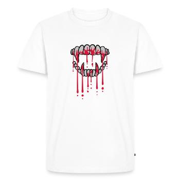 Gouttes de sang vampire - T-shirt Premium bio Homme - blanc - Devant - Nico (187cm)