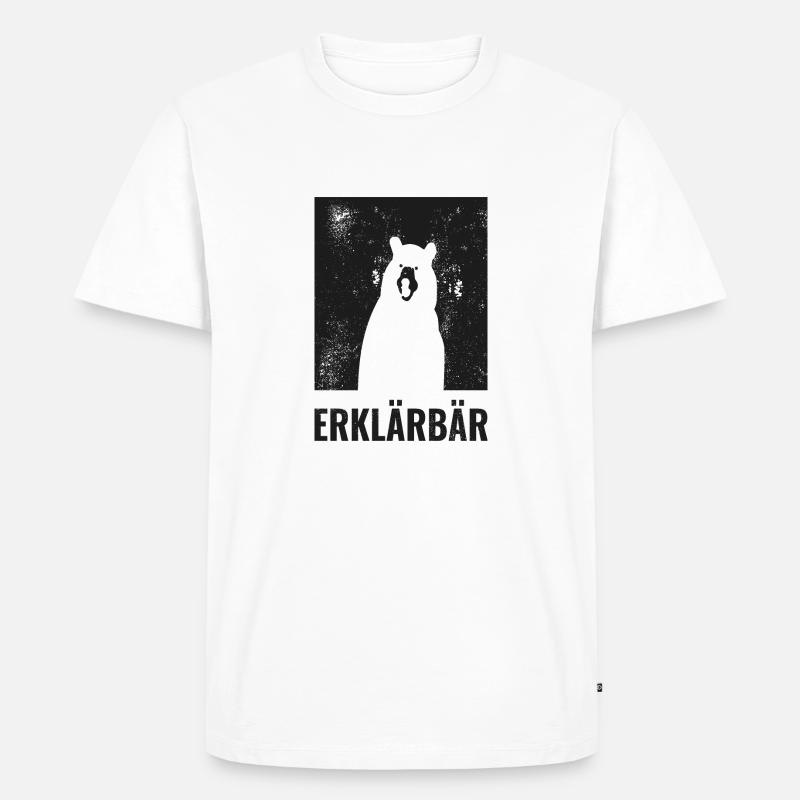 Erklär Bär Lehrer Geschenk Erklärbär - Männer Premium Bio T-Shirt - Weiß
