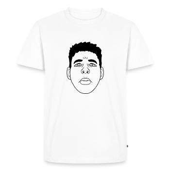 Kiss mouth sad face design - T-shirt Premium bio Homme - blanc - Devant - Nico (187cm)