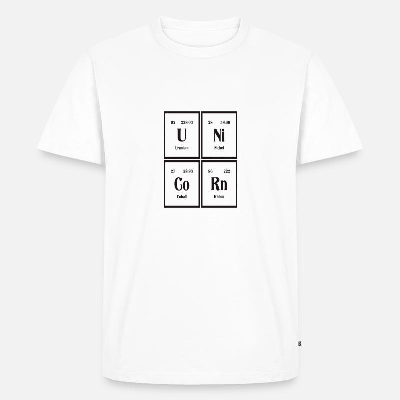 Einhorn | Periodensystem der Elemente - Männer Premium Bio T-Shirt - Weiß