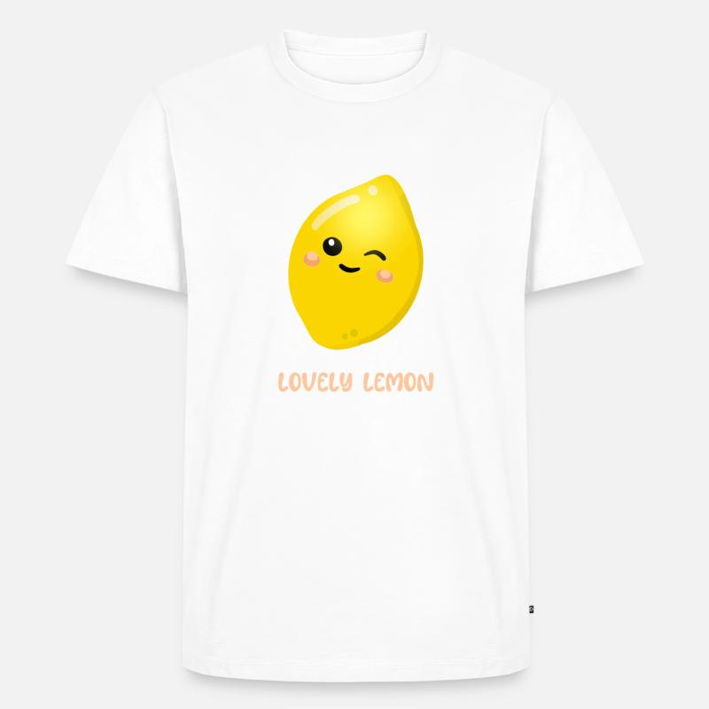 Liebevolle Zitrone - Männer Premium Bio T-Shirt - Weiß