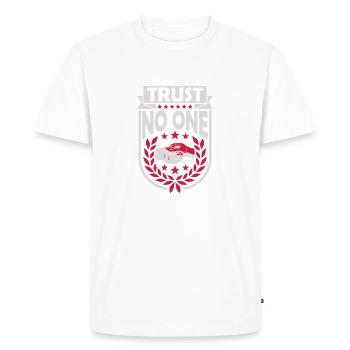 ne faites confiance à personne pour ne citer - T-shirt Premium bio Homme - blanc - Devant - Nico (187cm)