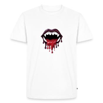 Dripping Vampire lips - Men's Premium Organic T-Shirt - white - Front - Nico (187cm)