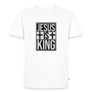 jesus is king quote - Men's Premium Organic T-Shirt - white - Front - Nico (187cm)