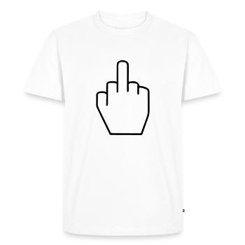 Doigt, va te faire foutre - T-shirt Premium bio Homme - blanc - Devant - Nico (187cm)