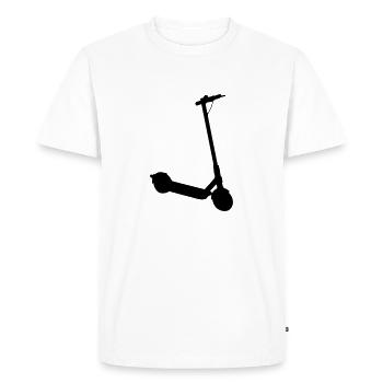 Silhouette de trottinette électrique - T-shirt Premium bio Homme - blanc - Devant - Nico (187cm)