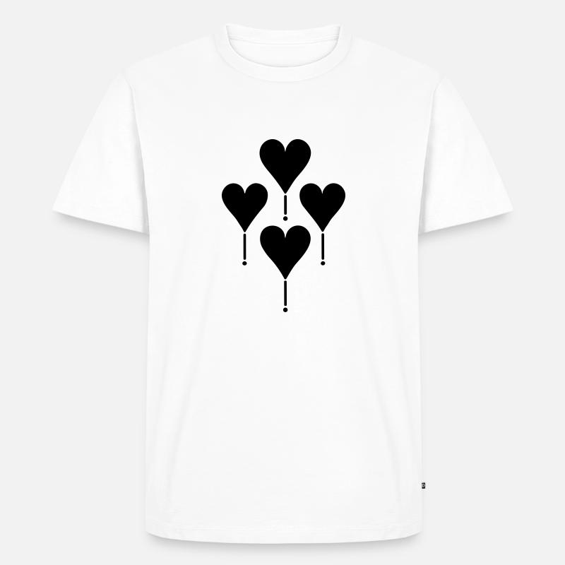 Herz-Luftballons - Männer Premium Bio T-Shirt - Weiß