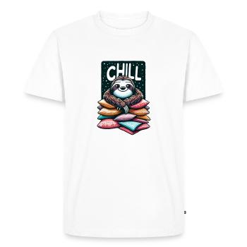 Chill Sloth - Men's Premium Organic T-Shirt - white - Front - Nico (187cm)