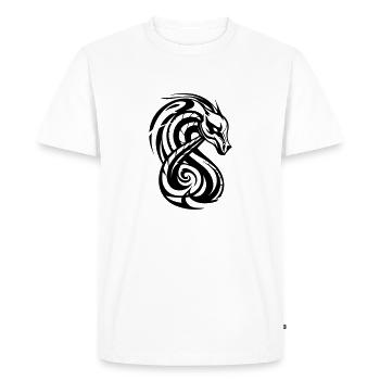 Art tribal à tête de serpent - T-shirt Premium bio Homme - blanc - Devant - Nico (187cm)