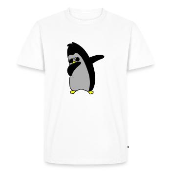 Pingouin Dabbing 02 - T-shirt Premium bio Homme - blanc - Devant - Nico (187cm)