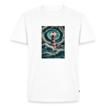 Phare Navigation Navigation Océan - T-shirt Premium bio Homme - blanc - Devant - Nico (187cm)
