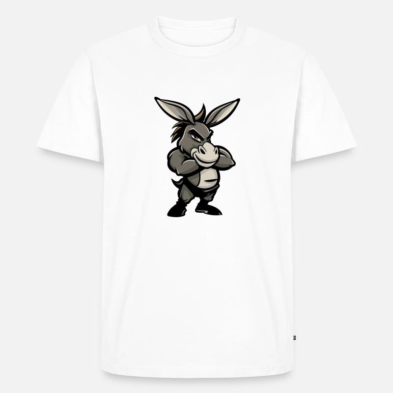 esel comic - Männer Premium Bio T-Shirt - Weiß