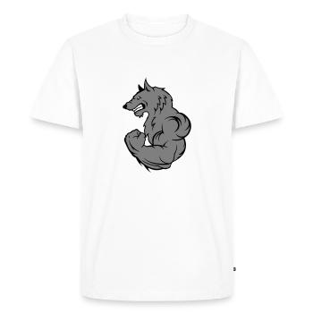 Loup fort - T-shirt Premium bio Homme - blanc - Devant - Nico (187cm)