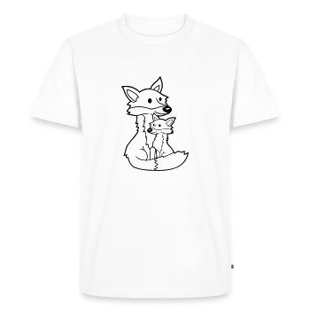 2 Foxes Mother Red Fox Little Child Father Mom - Men's Premium Organic T-Shirt - white - Front - Nico (187cm)