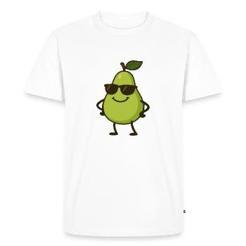 Poire Bande Dessinée Cool - T-shirt Premium bio Homme - blanc - Devant - Nico (187cm)