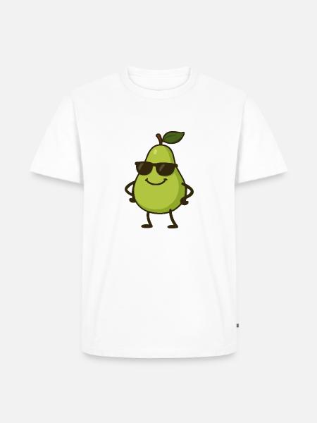 birne comic cool - Männer Premium Bio T-Shirt - Weiß