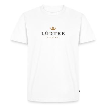 Lüdtke Original Family Logo - Men's Premium Organic T-Shirt - white - Front - Nico (187cm)