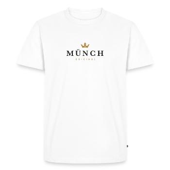 Münch Original Family Logo - Men's Premium Organic T-Shirt - white - Front - Nico (187cm)