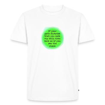 Own Hell - Men's Premium Organic T-Shirt - white - Front - Nico (187cm)
