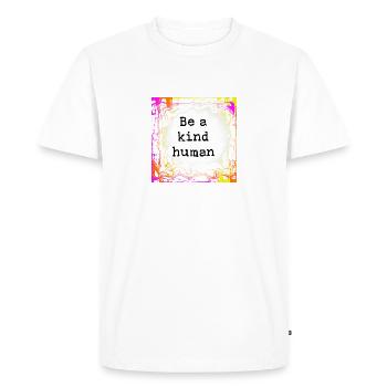 Always be kind - Men's Premium Organic T-Shirt - white - Front - Nico (187cm)