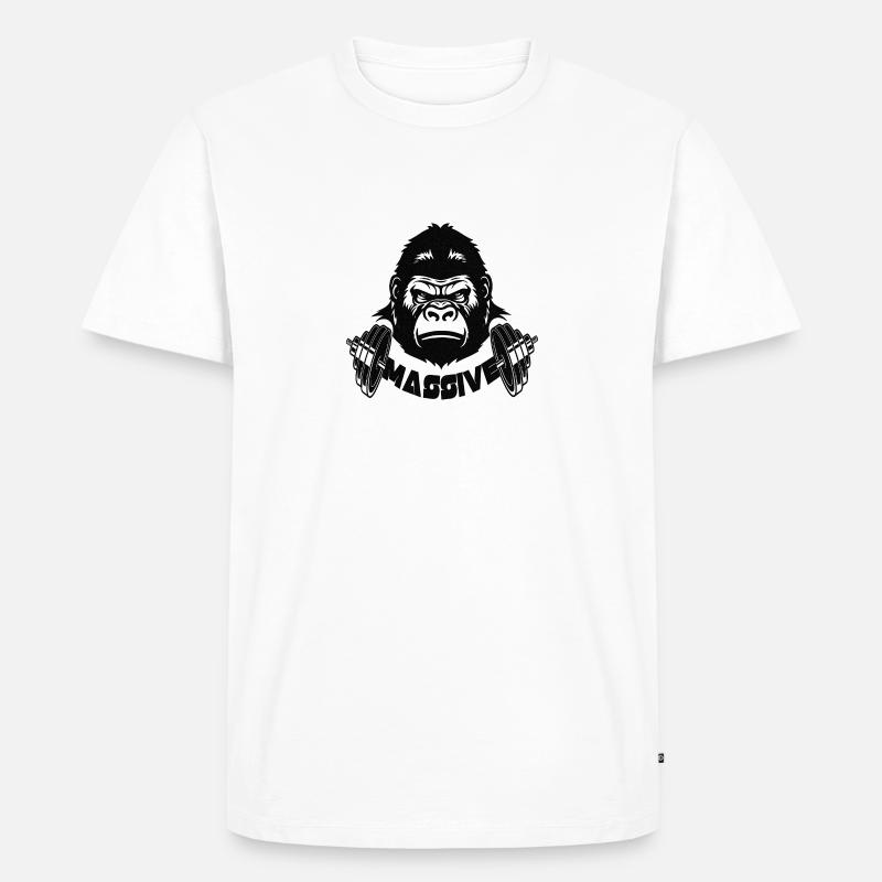 Gorilla - Männer Premium Bio T-Shirt - Weiß