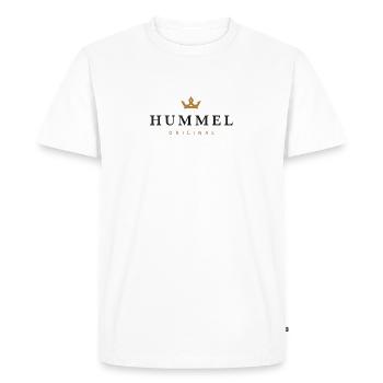 Hummel Original Familienlogo - Männer Premium Bio T-Shirt - Weiß - Vorne - Nico (187cm)