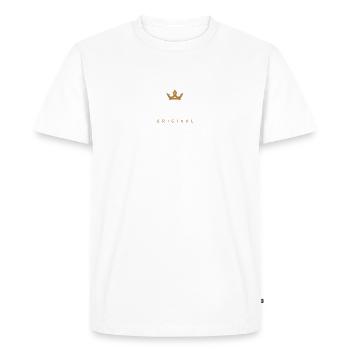 Brandes Original Family Logo - Men's Premium Organic T-Shirt - white - Front - Nico (187cm)